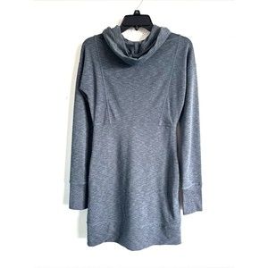 Athleta Gray Heather Long Sleeve Pullover Sweatshirt Dress Cowl Neck XXS